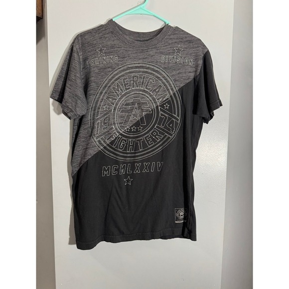 American Fighter black/gray graphic tshirt shirt sleeve size medium - Picture 1 of 5